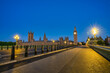 Night time view of Big Ben and Westminster Bridge