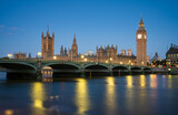 Fototapeta Big Ben - Big Ben and Westminster bridge at dawn in London. England