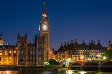 Canvas Print - Big Ben at night in London. England