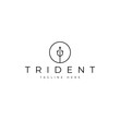 stylized trident on circle logo design