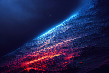 Wall Mural - Astonishing Landscape of Universe Space Background. Deep Realistic Abstract 3D Illustration