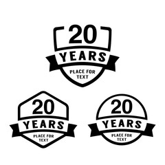Wall Mural - 20 years anniversary celebration logotype. 20th anniversary logo collection. Set of anniversary design template. Vector illustration. 