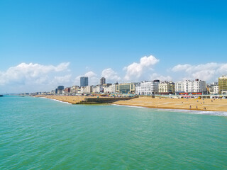 Sticker - Brighton Beach and coastline in summer