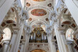Deckenfresco Detail, Orgel, Dom St. Stephan, auch Stephansdom, Passau, Niederbayern, Bayern, Deutschland, Europa