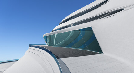 Poster - abstract architecture exterior with futuristic streamlined design