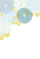 Wall Mural - Background frame illustration with geometric flower pattern, card design template