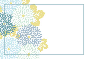 Wall Mural - Background frame illustration with geometric flower pattern, card design template