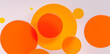 3d orange glass matte circles rendering illustration. Creative abstract background. Geometric shapes pattern. Vibrant clean circle scene wallpaper. Dynamic art futuristic design