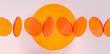3d orange glass matte circles rendering illustration. Creative abstract background. Geometric shapes pattern. Vibrant clean circle scene wallpaper. Dynamic art futuristic design