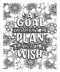 Wall Mural - motivational quotes coloring pages design .inspirational words coloring book pages design.