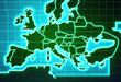 Mapa europy widziana na ekranie radaru.