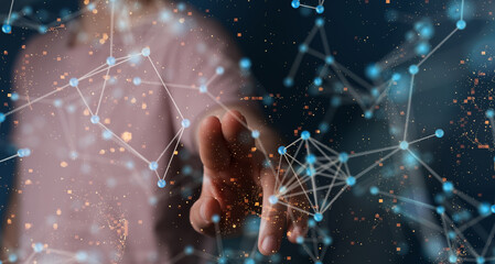 Wall Mural - cloud network computer connects to internet server service for cloud data transfer