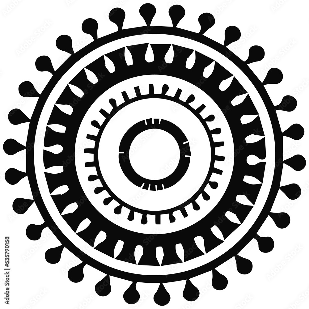 Circle abstract tattoo design PNG image.