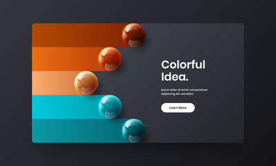 Wall Mural - Minimalistic company identity design vector layout. Creative realistic balls poster concept.