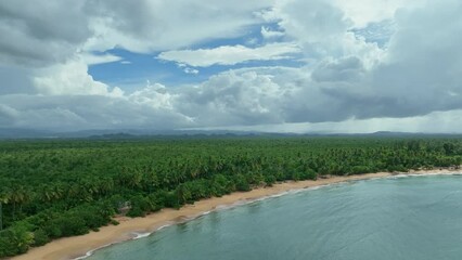 Poster - Drone panning away to reveal beautiful coastline