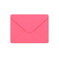 Poster - Pink closed 3d envelope. Realistic unread letter