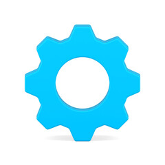 Poster - Blue 3d gear. Business optimization and development of new project
