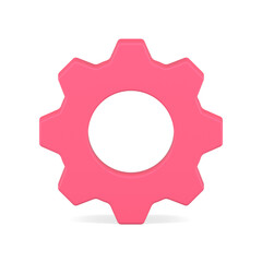 Poster - Pink 3d gear. Business optimization and development of new project