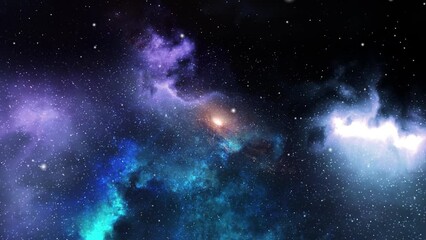 deep space nebula galaxy and stars moving in space