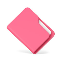 Poster - Pink folder with papers 3d. Office plastic file with documentation