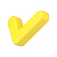 Poster - Minimalistic check mark 3d icon  illustration