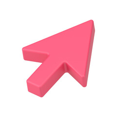 Poster - Pink web arrow 3d. Pointer volumetric mouse cursor for website
