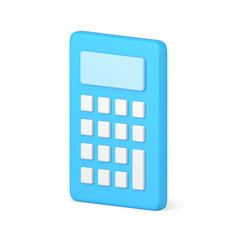 Aufkleber - Calculator 3d icon. Electronic blue gadget with white buttons