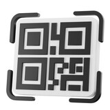 Fototapeta Młodzieżowe - 3d qr code icon. 3D rendered digital symbol.