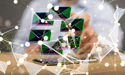 Poster - Network Communications with email symbol.