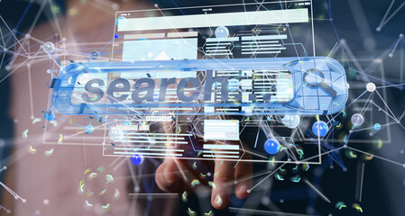web develop interface web application in hand