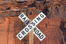 Rail Crossing In The Colorado River Valley, Utah	