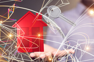 Aufkleber - Hands - Holding House digital concept.