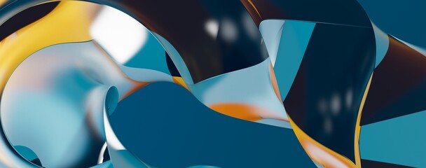 Poster - Abstract blue wave pattern, illustration