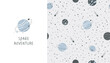© chekiwart - Seamless pattern with hand drawn planets