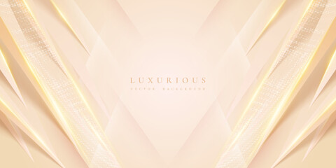 Poster - Luxurious modern gold background with shiny gold lines and blank space for promotional text.