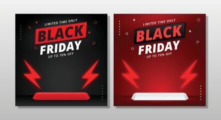 stage pedestal product display for black friday sale offer banner discount.