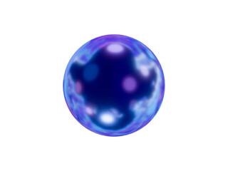 Aufkleber - 3d holographic geometric shape sphere. Metal simple figure for your design on isolated background. 3d rendering illustration