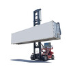 Reach stacker is lifting container as .png