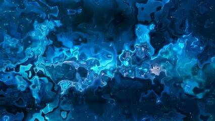 Wall Mural - Abstract colorful paint mixing, marble texture background in blue color, 3D animation
