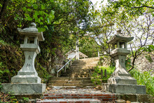 View Of Jinguashi Shinto Shrine(Ōgon Shrine) Ruins In New Taipei City, Taiwan. It Was Built During Japanese Rule.