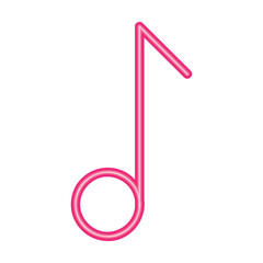 Sticker - pink music note neon light