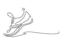 Sport Shoes. Sneakers. Continuous Line Drawing  Illustration.