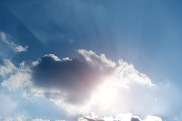 Wall Mural - blue sky with clouds and sunlight