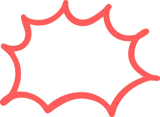 Poster - Colorful outline stroke bubble speech shape. Balloon text isolated in transparent background.