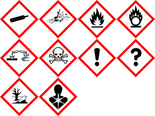 Set of 16-25 danger signs serie