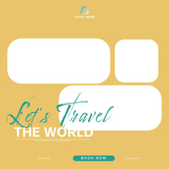 travel holiday social media post banner template