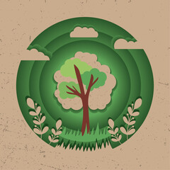 Sticker - tree plant eco friendly