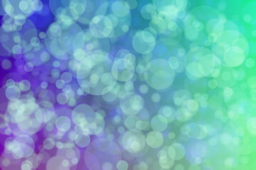 Wall Mural - Abstract background with harmonic gradient of blue and green colors and circle shaped bokeh