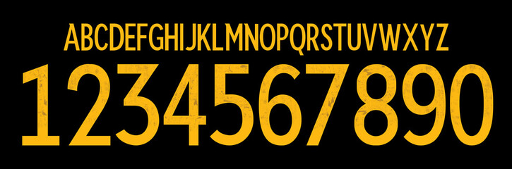 Poster - font vector team 2022 kit sport style font. football style font with lines. germany font world cup.sports style letters and numbers for soccer team