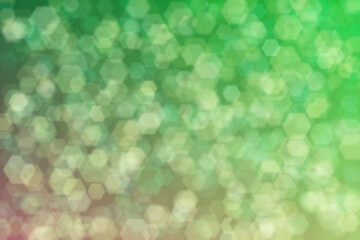 olive and green abstract defocused background, hexagon shape bokeh pattern